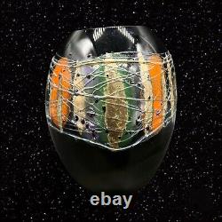 Vintage Daniel Edln Edler Vase En Verre D'art 1999 Numéroté 250810 Texturé 7t 5w