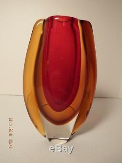 Vintage Flavio Poli Pour Seguso Vetri D'arte Murano Glass Art Vase