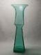 Vintage Mid Century Modern Blenko Green Art Glass Vase Wayne Husted Soufflé 12.75