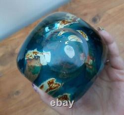 Vintage Mdina Art Cube En Verre Vase Tiger Pattern Eric Dobson C1970's