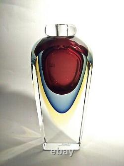 Vintage Murano Art Glass 7 5/8 Oball Vase Somerso Vtreria Artistica Onsto