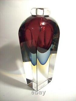 Vintage Murano Art Glass 7 5/8 Oball Vase Somerso Vtreria Artistica Onsto
