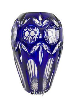 Vintage Nachtmann Cobalt Bleu Coupe À Effacer Mi-century Art Vase En Verre 8