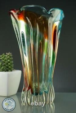 Vintage Sanyu Japon Narumi Art Vase En Verre MID Siècle Design D'intérieur Moderne