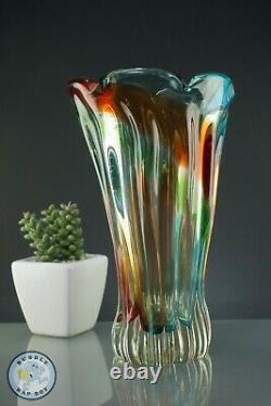 Vintage Sanyu Japon Narumi Art Vase En Verre MID Siècle Design D'intérieur Moderne