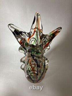 Vintage Stunning Czech Art Glass Vase Jan Beranek 60s 70s MCM