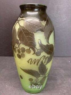 Vtg 19e C. Dargental Paul Nicolas Art Glass Nouveau Cameo Scenic Vase Rare