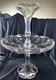 Vtg Duncan Miller Art Glass Clear 3 Piece Fruit Platter & Vase 16.75 In Epergne<br/><br/>translation: Vtg Duncan Miller Art Glass Clair 3 Pièce Plateau De Fruits & Vase 16.75 Po Epergne