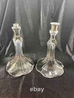 Vtg Duncan Miller Art Glass Clear 3 Piece Fruit Platter & Vase 16.75 in Epergne<br/> 
	 <br/>  Translation: Vtg Duncan Miller Art Glass Clair 3 Pièce Plateau de Fruits & Vase 16.75 po Epergne