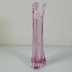 Vtg Viking Thistle Rose 3 Foil Swung Vase