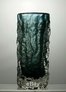 Whitefriars Originale Gris Art Vase En Verre Texturé Écorce