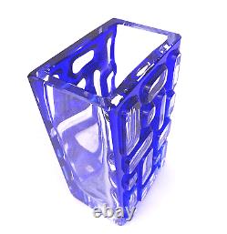 Wmf Glas 60er Vase, Block, Kubus, Cube, Textured Design Art Glass 1960 Modernist Vtg